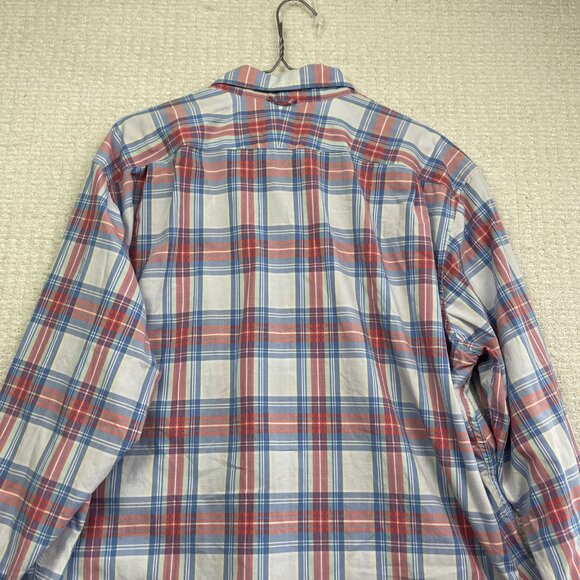 Lacoste Mens Sz 44 Classic Fit Pink & Blue Plaid Button Down Dress Shirt Casual - Picture 14 of 14